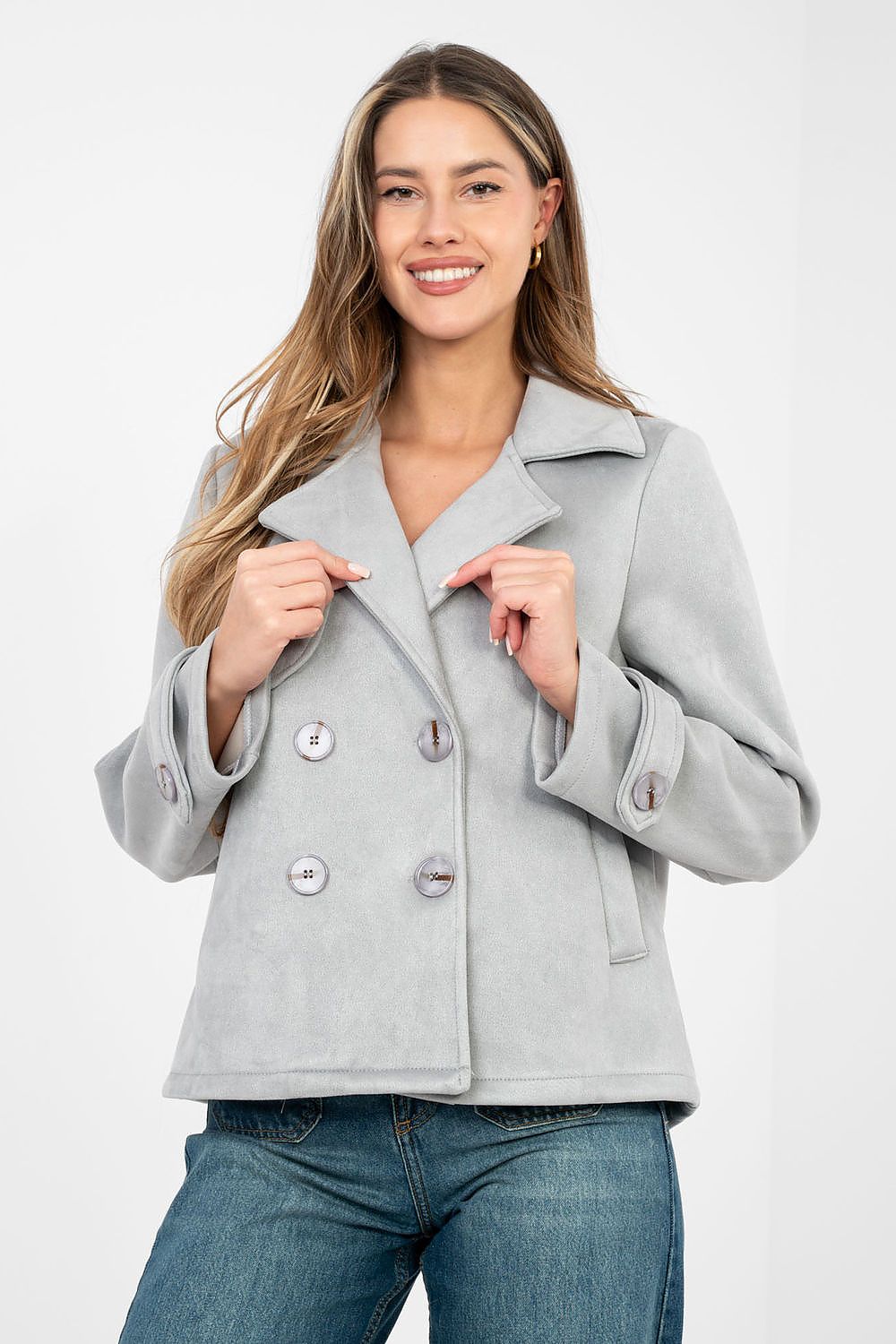 Women's Pea Coat Double Breasted Casual Style