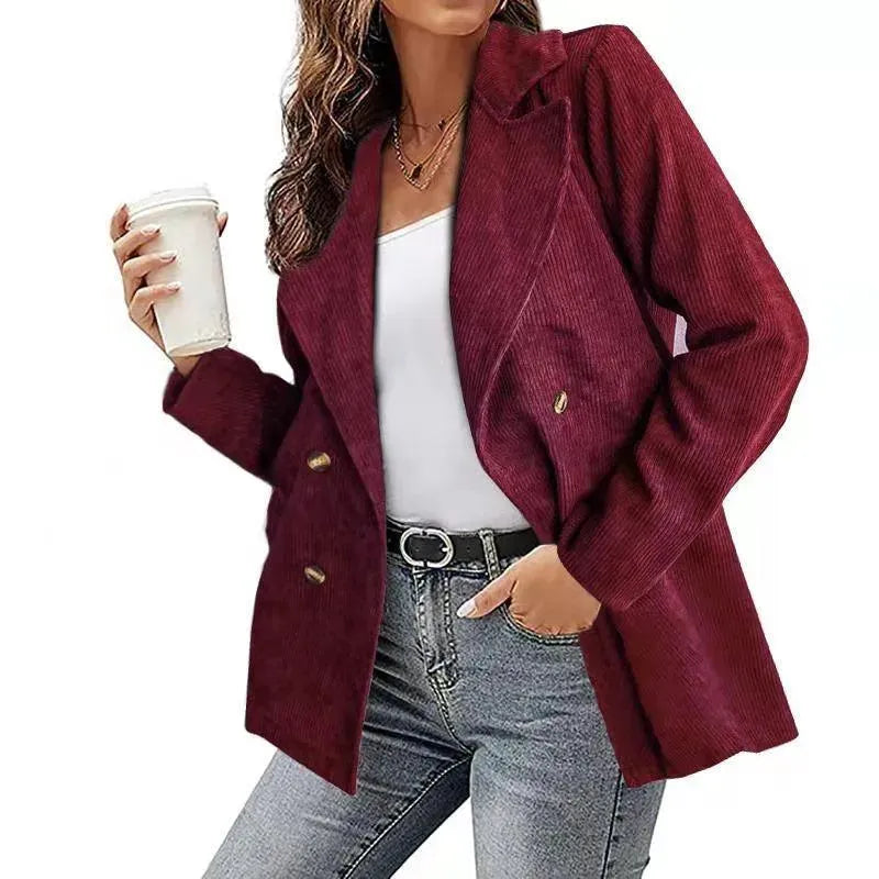 Women's Pea Coat Slim Fit Double Breasted Style