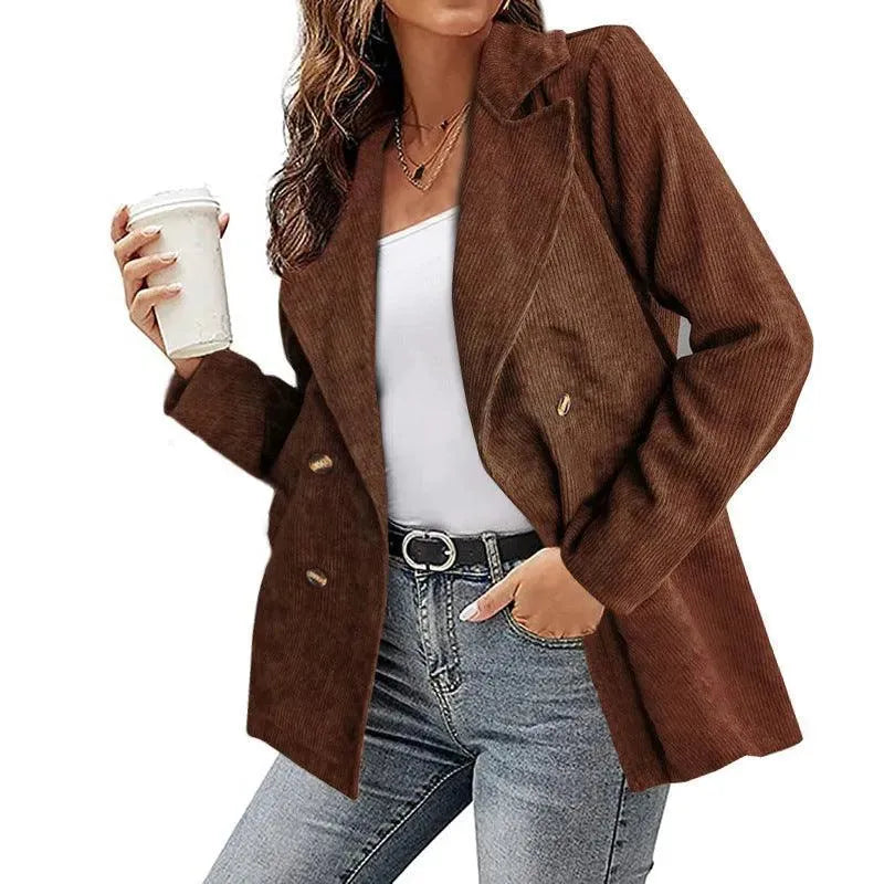 Women's Pea Coat Slim Fit Double Breasted Style