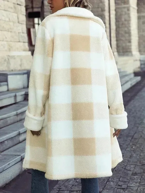 Women's Plaid Overcoat Oversized Long Style