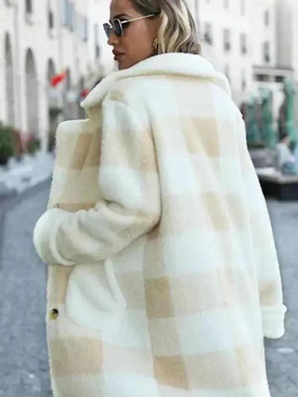 Women's Plaid Overcoat Oversized Long Style