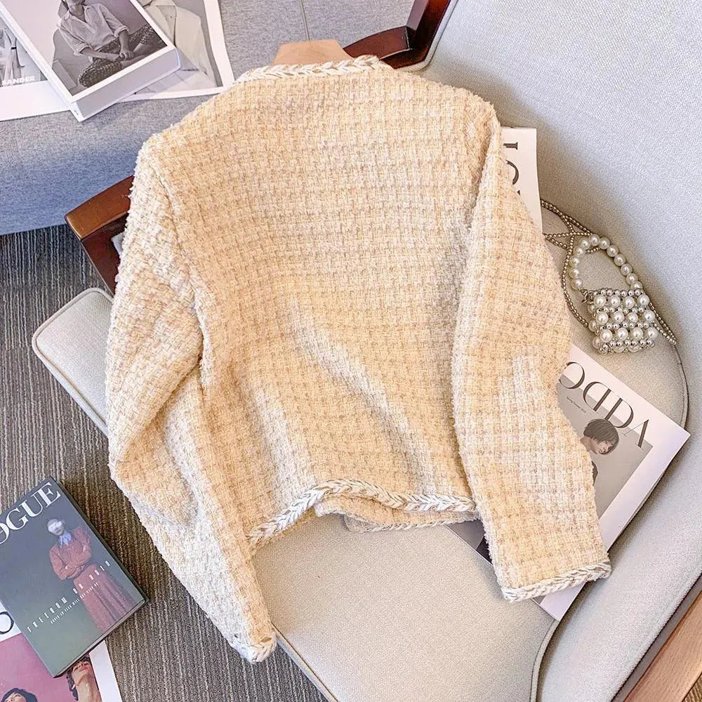 Women’s Plaid Trim Tweed Jacket Style