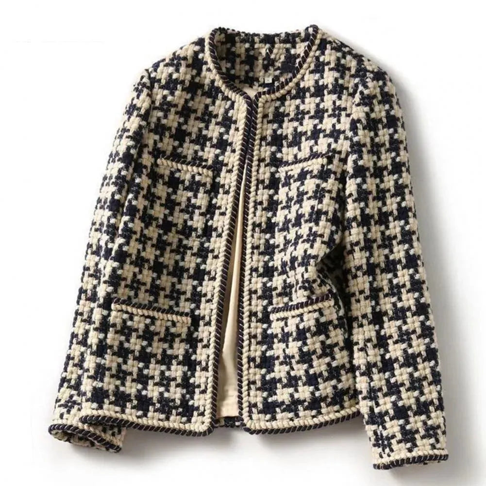 Women’s Plaid Tweed Jacket Classic Style