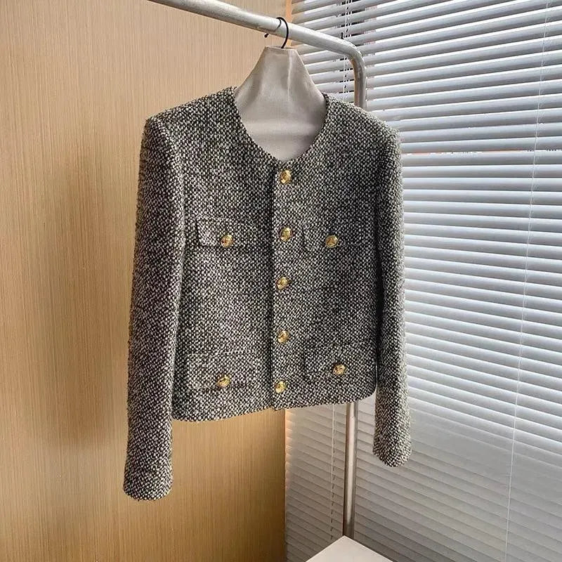 Women’s Pocket Tweed Jacket Casual Style