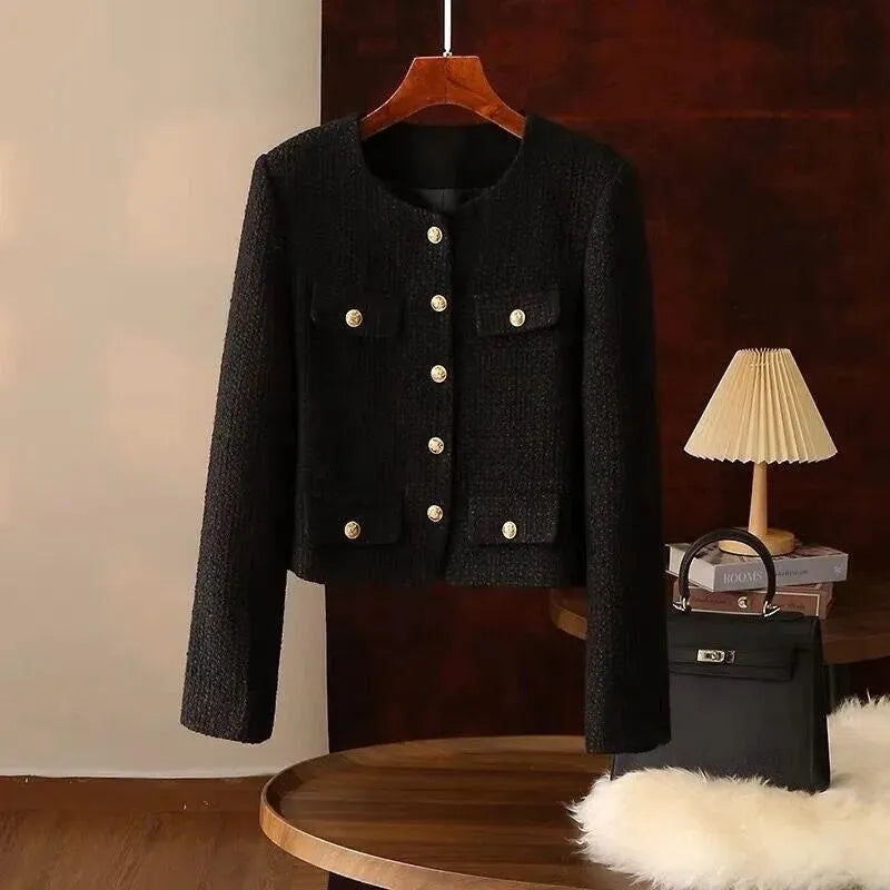 Women’s Pocket Tweed Jacket Casual Style