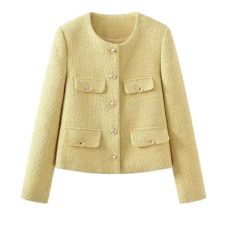 Women’s Pocket Tweed Jacket Casual Style