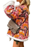 Women's Printed Overcoat Loose Fit Casual Style