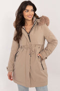 Women's Puffer Parka Jacket Belted Winter Style