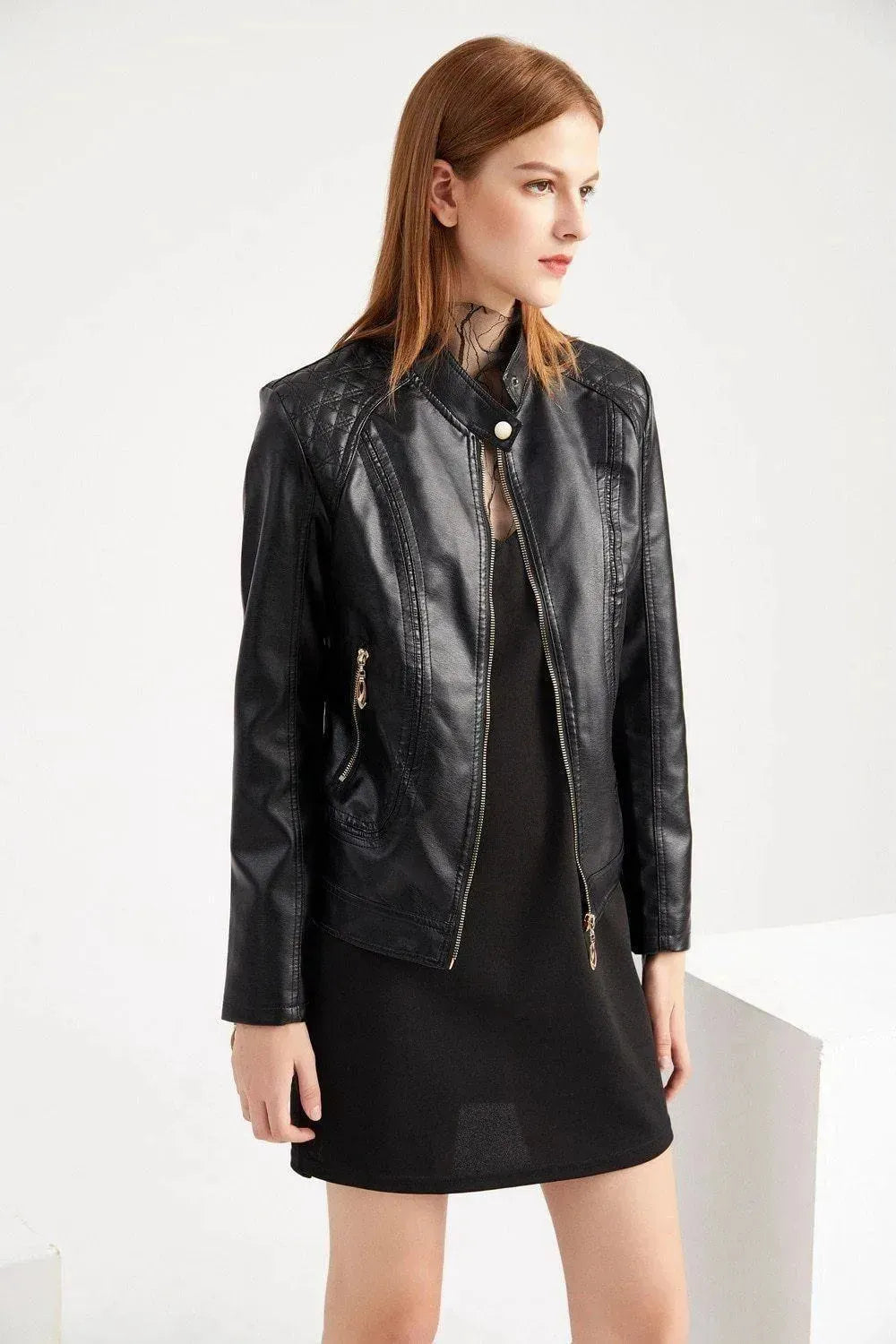 Women’s Quilted Biker Jacket Edgy Style