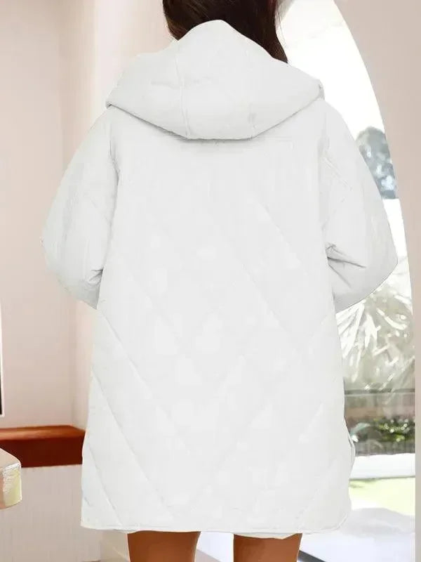 Women's Quilted Coat Hooded Mid Length Style