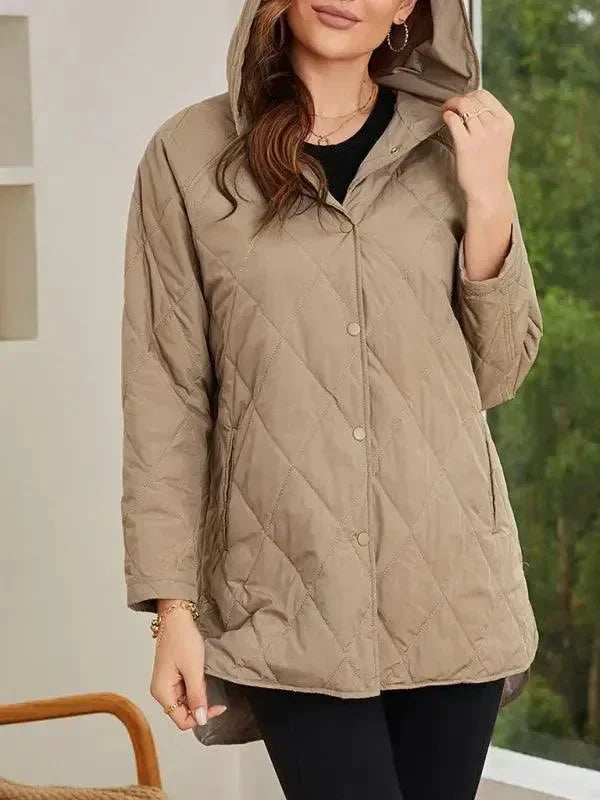 Women's Quilted Coat Hooded Mid Length Style