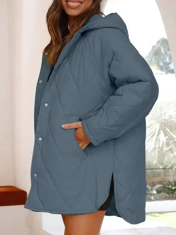 Women's Quilted Coat Hooded Mid Length Style