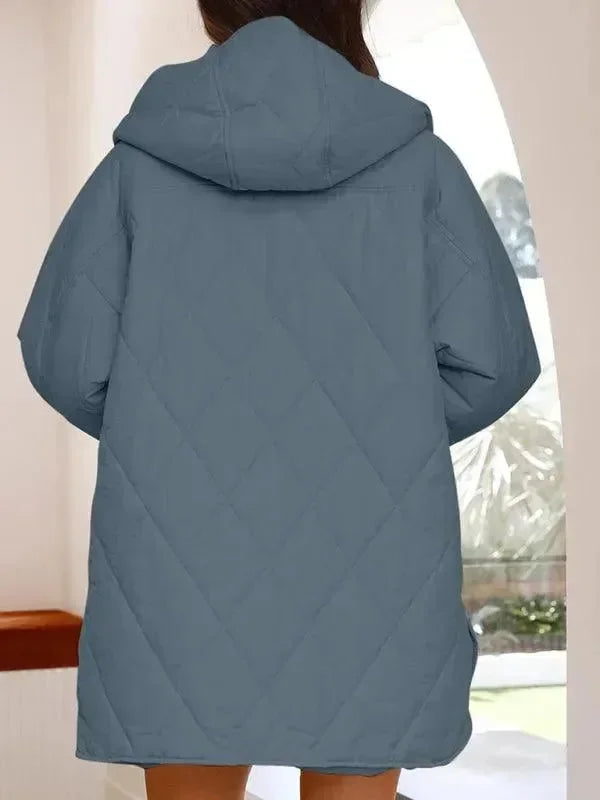 Women's Quilted Coat Hooded Mid Length Style