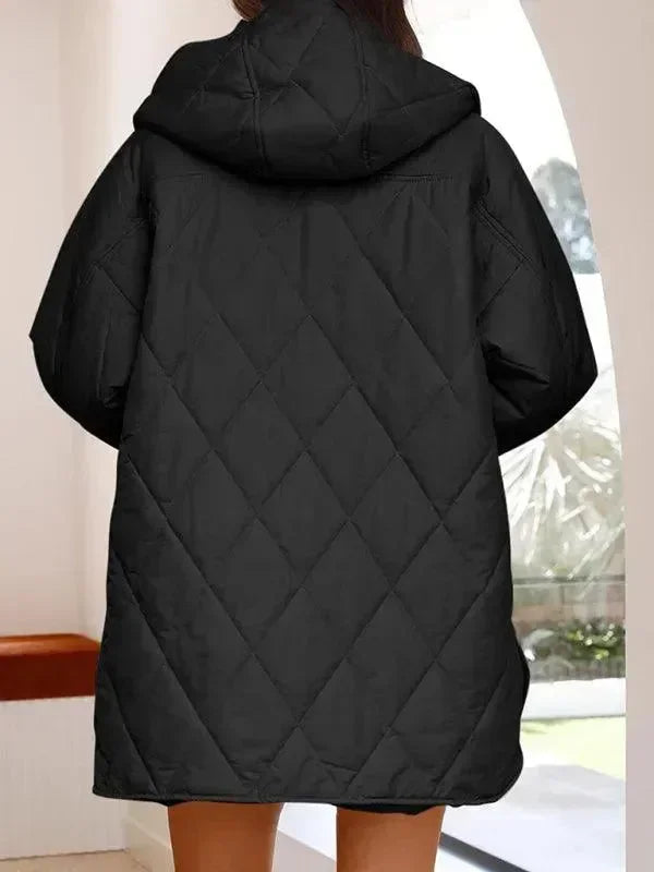 Women's Quilted Coat Hooded Mid Length Style