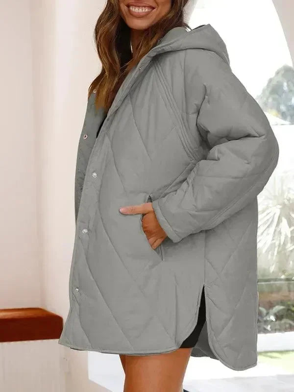 Women's Quilted Coat Hooded Mid Length Style