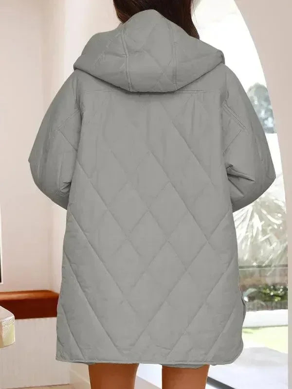 Women's Quilted Coat Hooded Mid Length Style