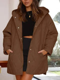 Women's Quilted Coat Hooded Mid Length Style
