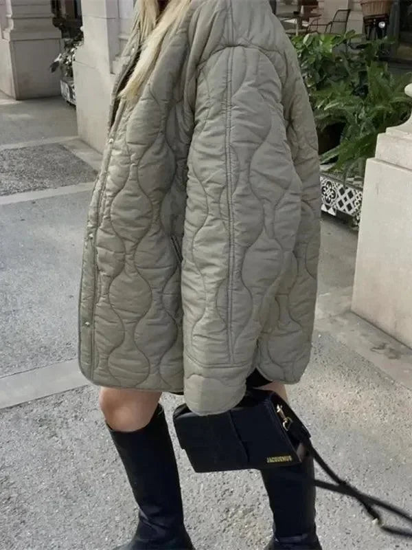 Women's Quilted Coat Loose Fit Zipper Style
