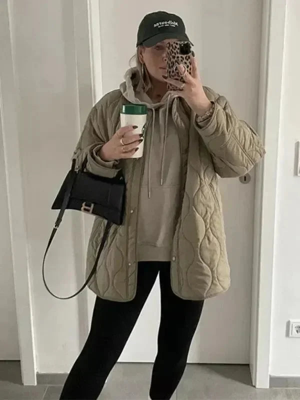 Women's Quilted Coat Loose Fit Zipper Style