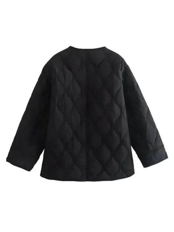 Women's Quilted Coat Loose Fit Zipper Style