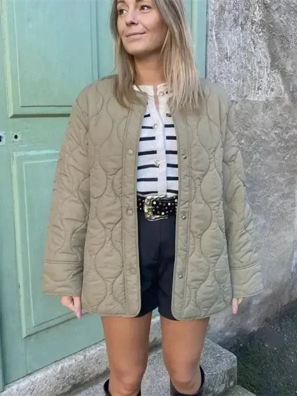 Women's Quilted Coat Loose Fit Zipper Style
