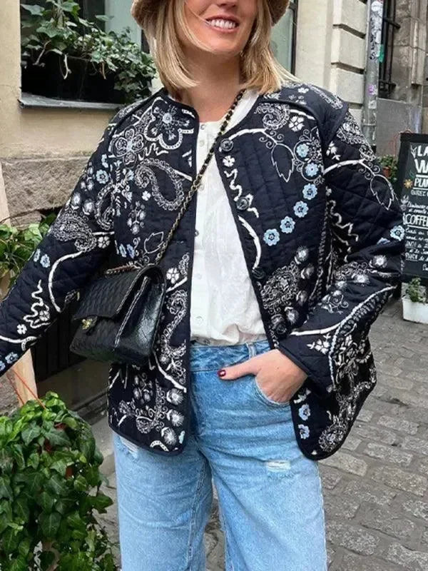 Women's Quilted Coat Slim Fit Patchwork Style
