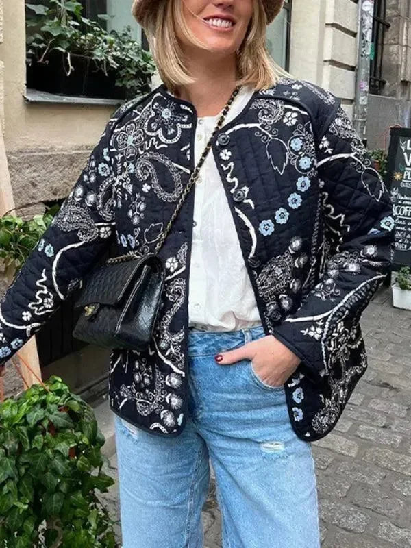 Women's Quilted Coat Slim Fit Patchwork Style