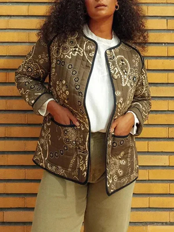 Women's Quilted Coat Slim Fit Patchwork Style
