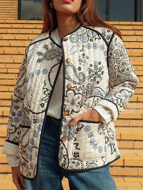 Women's Quilted Coat Slim Fit Patchwork Style
