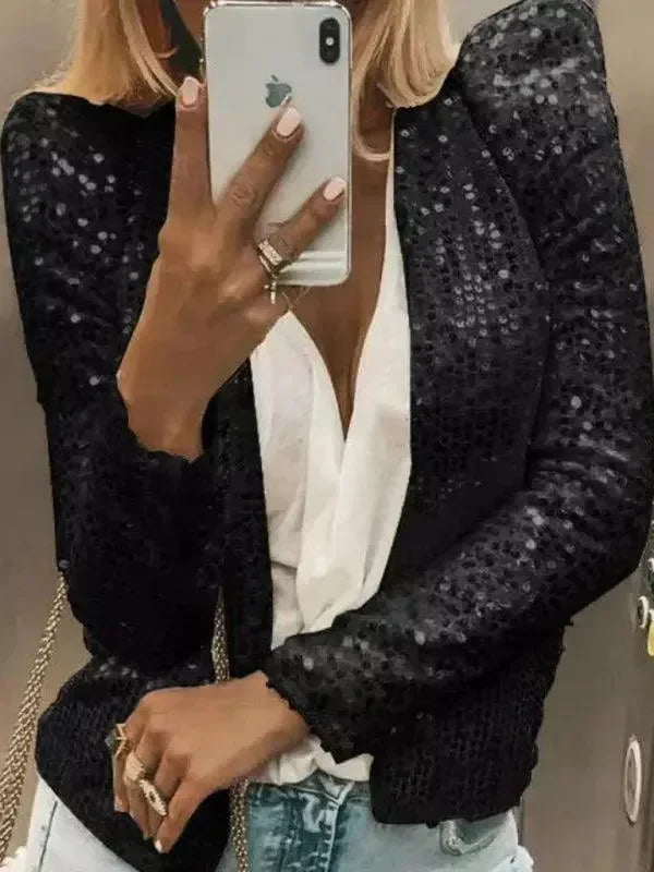 Women's Sequin Coat Slim Fit Lightweight Style