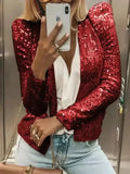 Women's Sequin Coat Slim Fit Lightweight Style