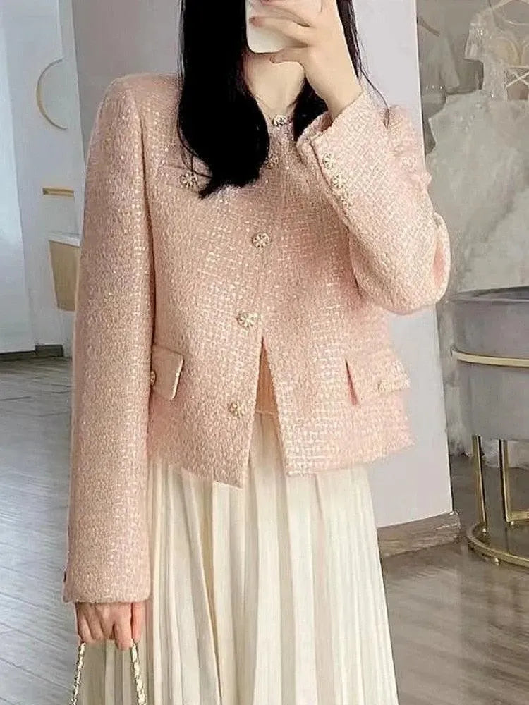 Women’s Sequin Tweed Jacket Party Style