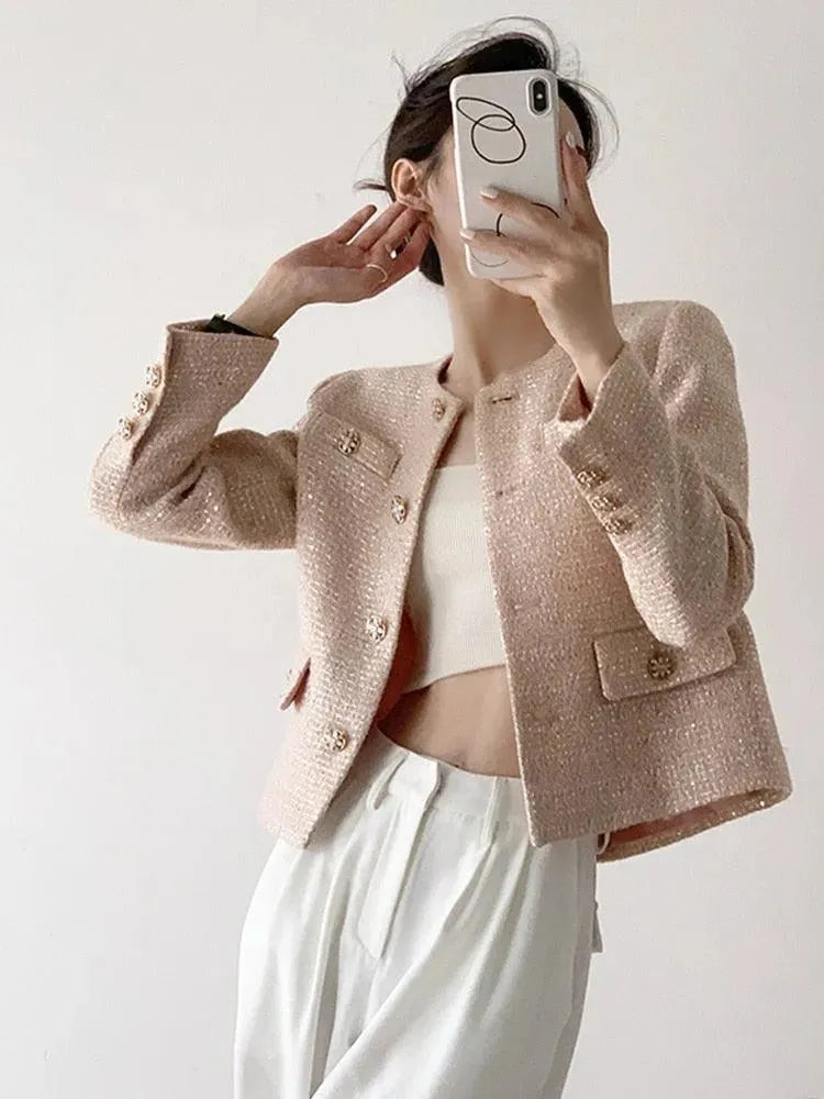 Women’s Sequin Tweed Jacket Party Style