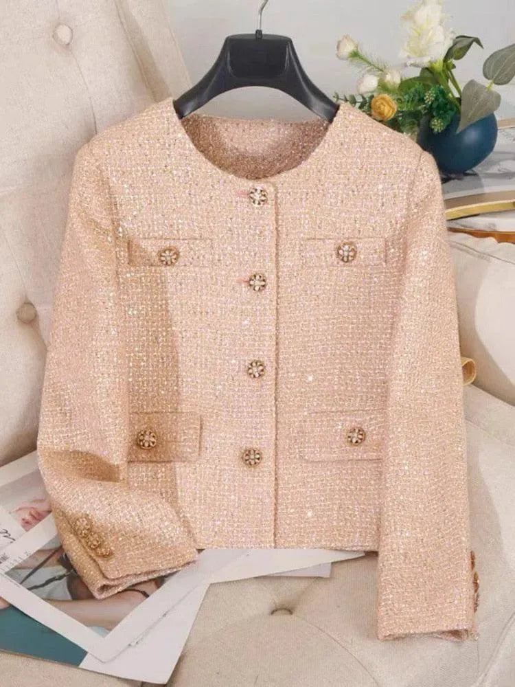 Women’s Sequin Tweed Jacket Party Style