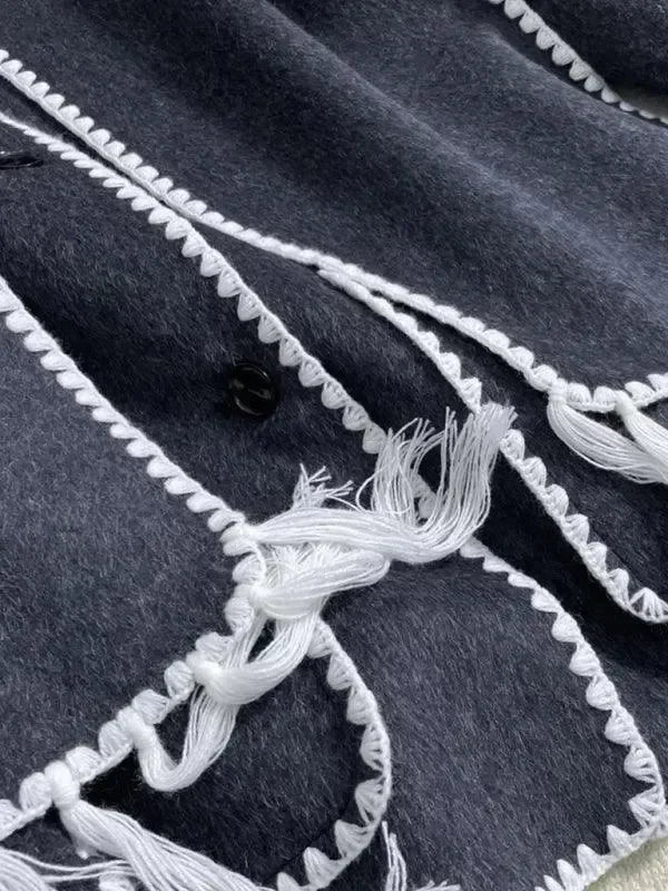 Women's Shawl Coat Button Closure Warm Style