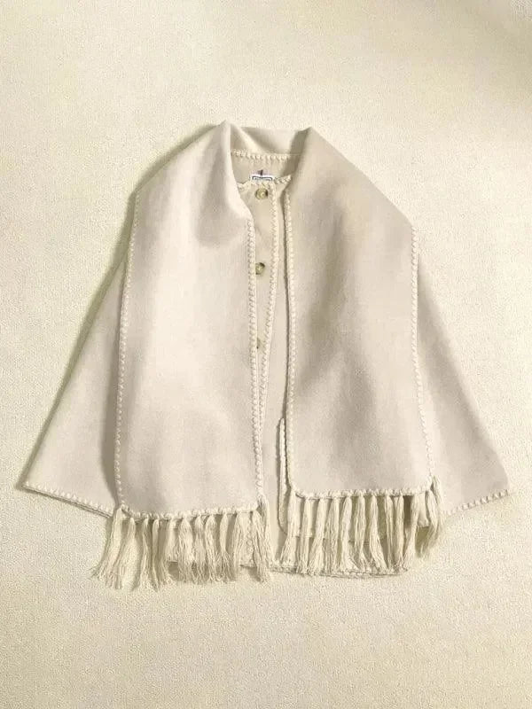 Women's Shawl Coat Button Closure Warm Style