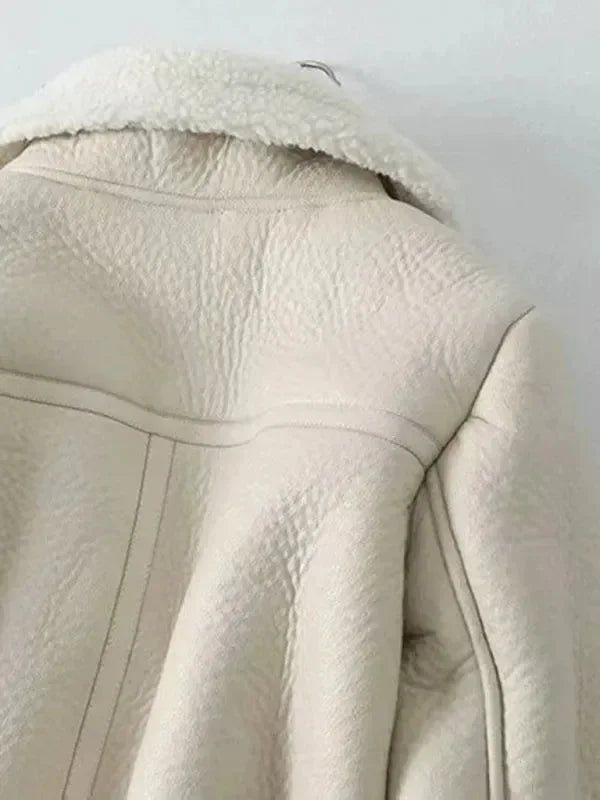 Women’s Shearling Bomber Jacket Warm Style