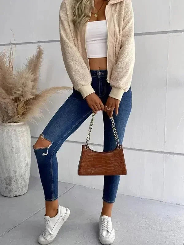 Women’s Slim Bomber Jacket Casual Style