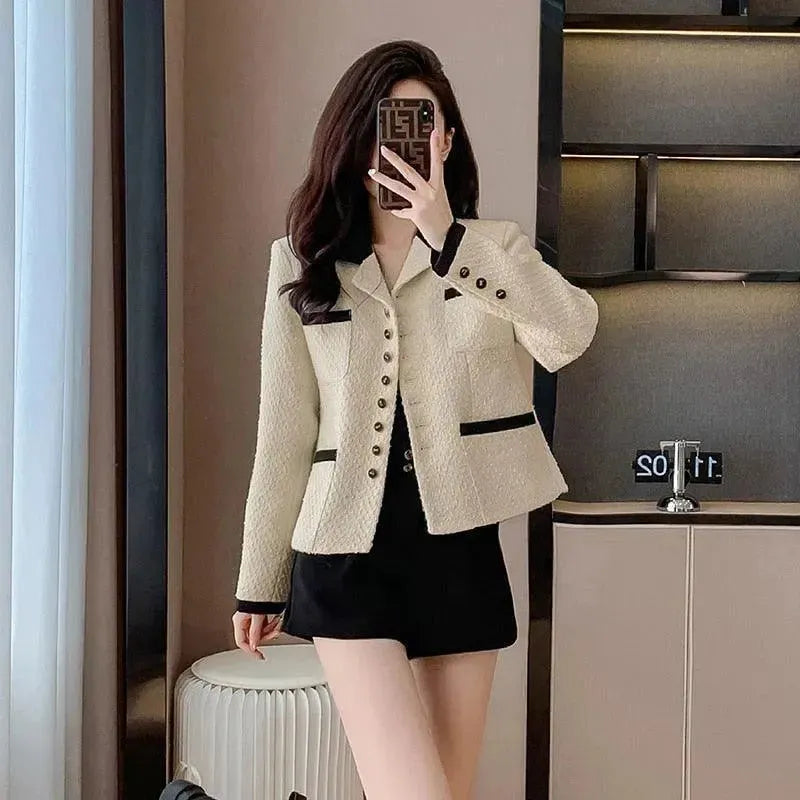 Women’s Slim Fit Tweed Jacket Modern Style