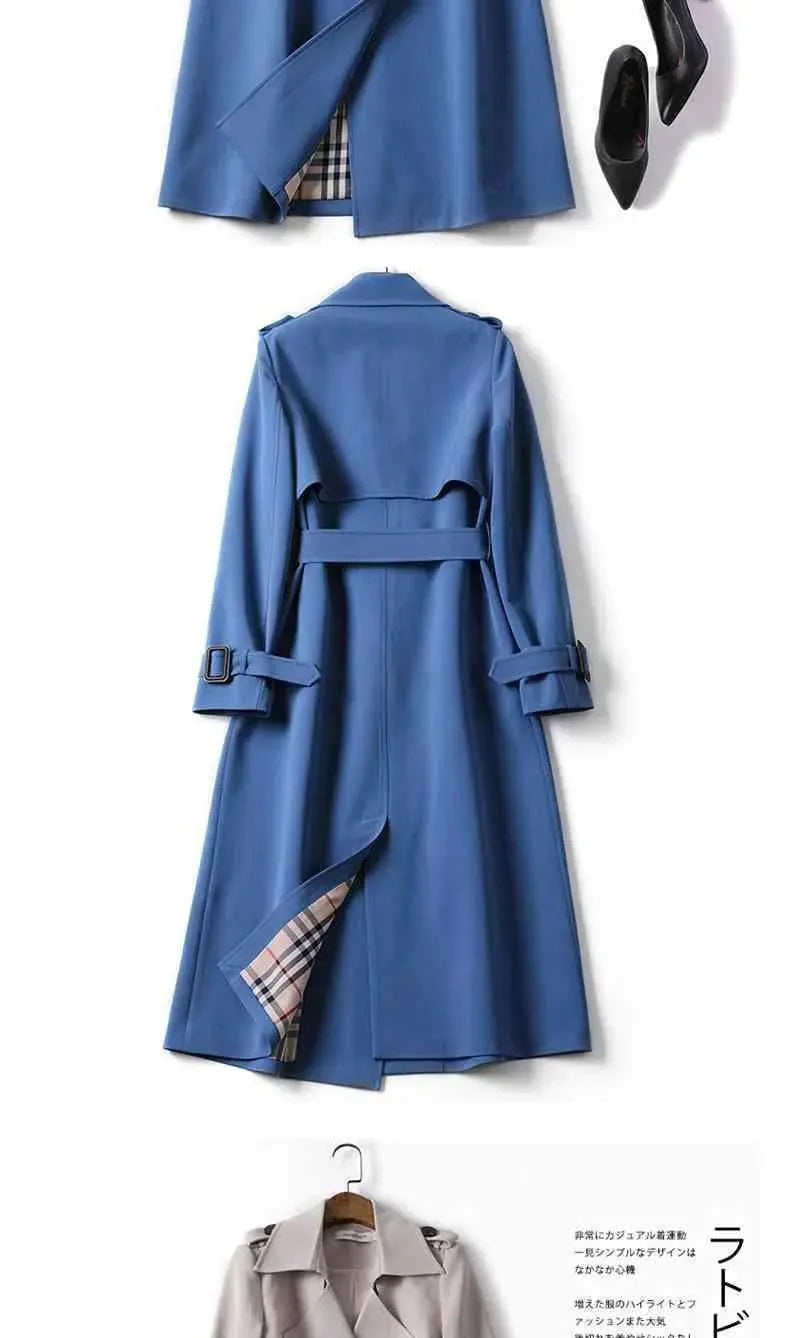 Women's Slim Trench Coat Longline Fitted Style