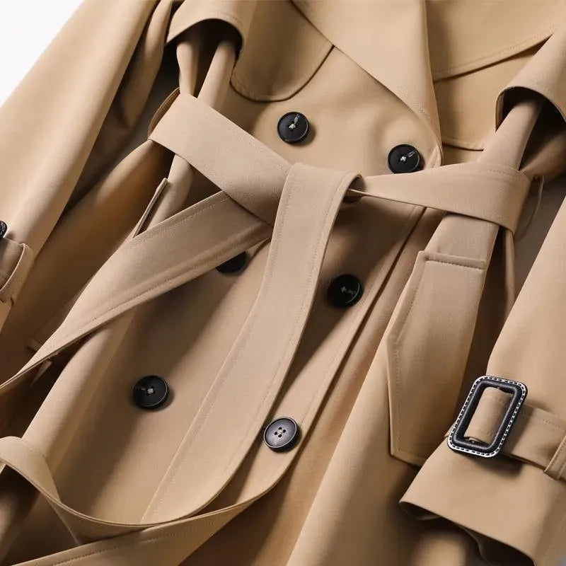 Women's Slim Trench Coat Longline Fitted Style