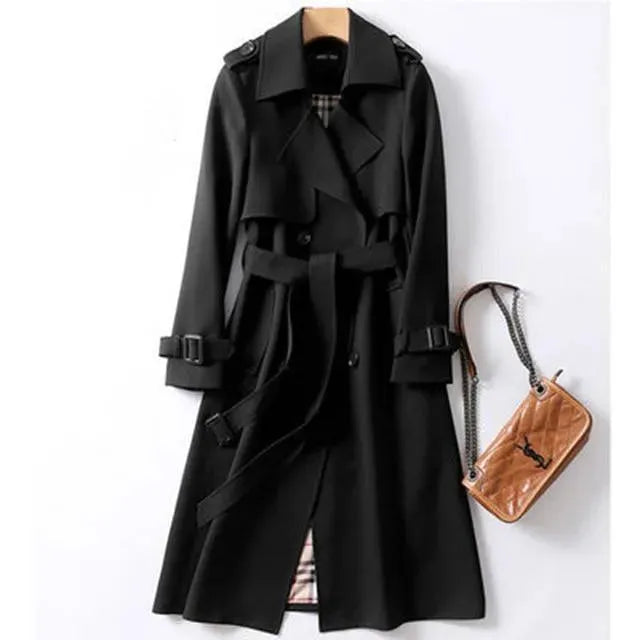 Women's Slim Trench Coat Longline Fitted Style
