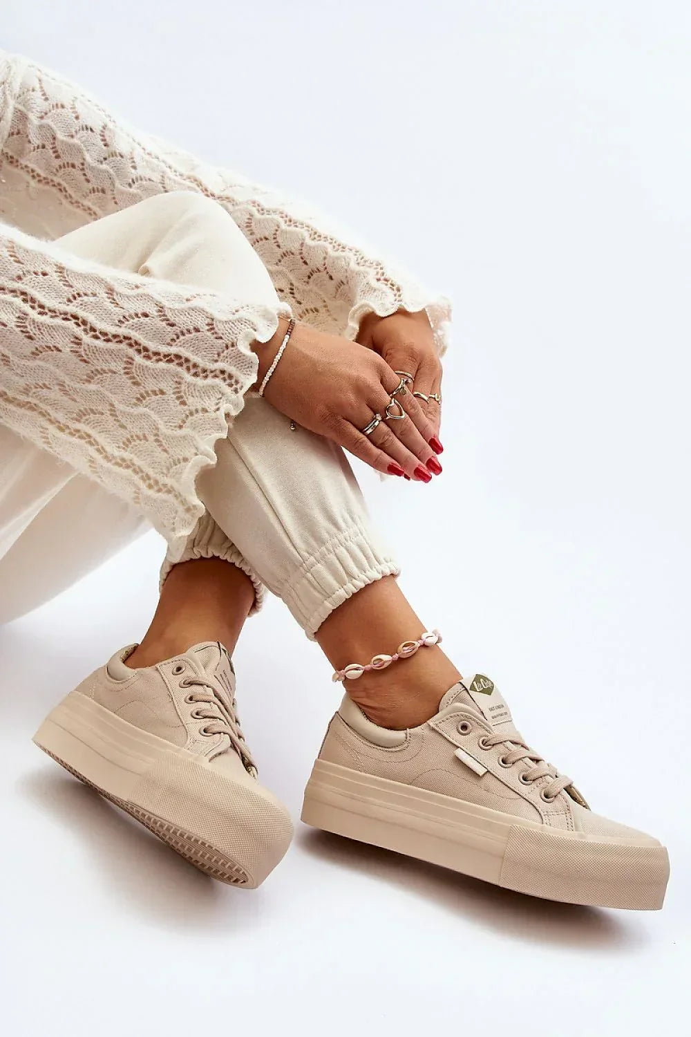 Women's Sneakers - Low-Top Women Platform Sneakers Shoes - Lace-Up Spring-Summer Shoes-Sneakers-LeStyleParfait