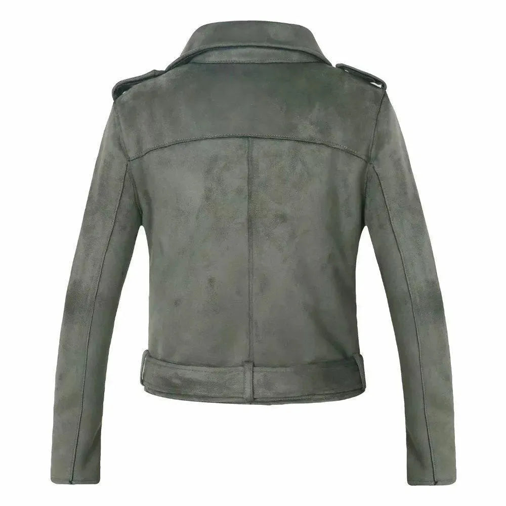 Women’s Suede Biker Jacket Premium Style