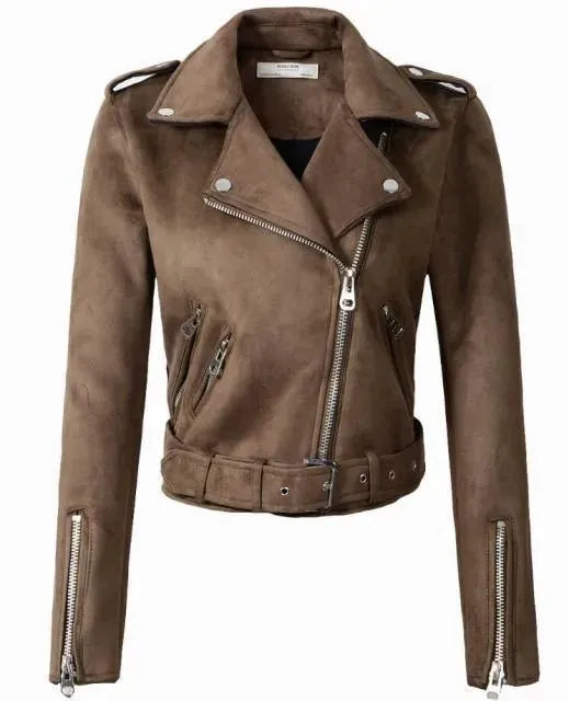 Women’s Suede Biker Jacket Premium Style