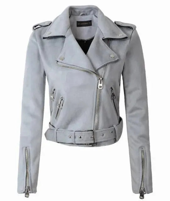 Women’s Suede Biker Jacket Premium Style