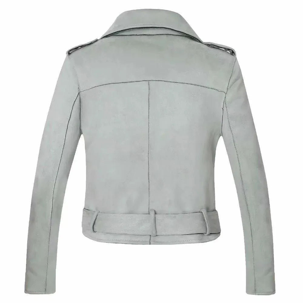 Women’s Suede Biker Jacket Premium Style