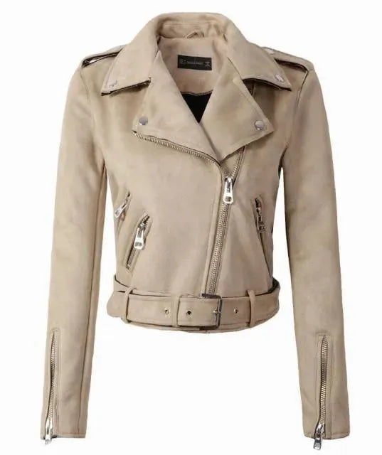 Women’s Suede Biker Jacket Premium Style