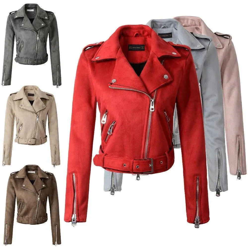 Women’s Suede Biker Jacket Premium Style
