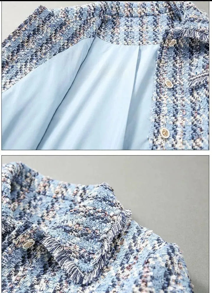 Women’s Textured Tweed Jacket Statement Style
